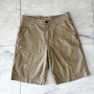 Y2K Mossimo Supply Cargo Shorts Beige Cotton Mens 30 Preppy Skater Utility